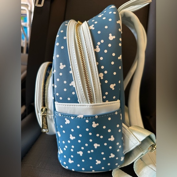 Disney Loungefly Snowman Mickey & Minnie Snow Glob Mini BackPack (Holiday) EUC - Picture 9 of 10